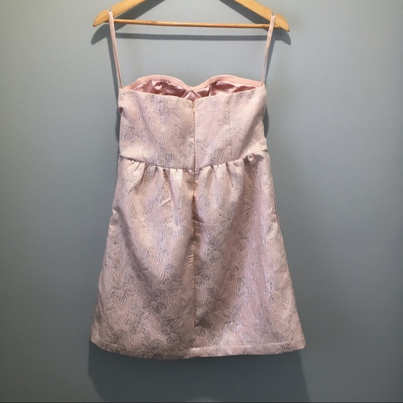 Blush Pink Metallic Print Strapless Dress | Tulle - Picture 8 of 8